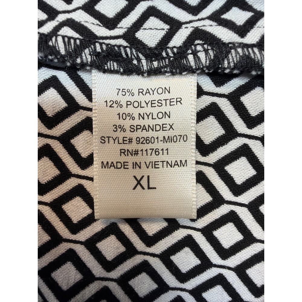Mosaic & Co. Geometric Black & White Pencil Skirt Faux Pockets Size XL - Picture 7 of 10